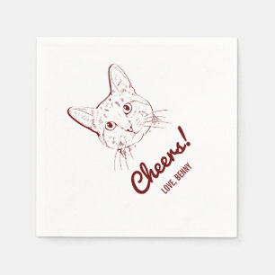 Cheers! Cat Wedding Napkins