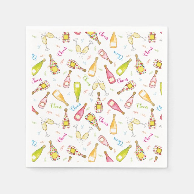 cheers champagne flutes celebration Paper Napkin (Front)
