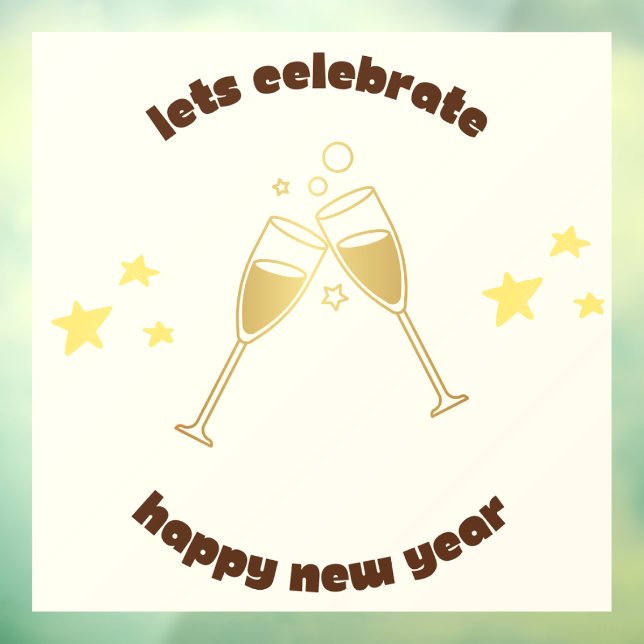 Cheers champagne glasses New Years message (Sheet 3)