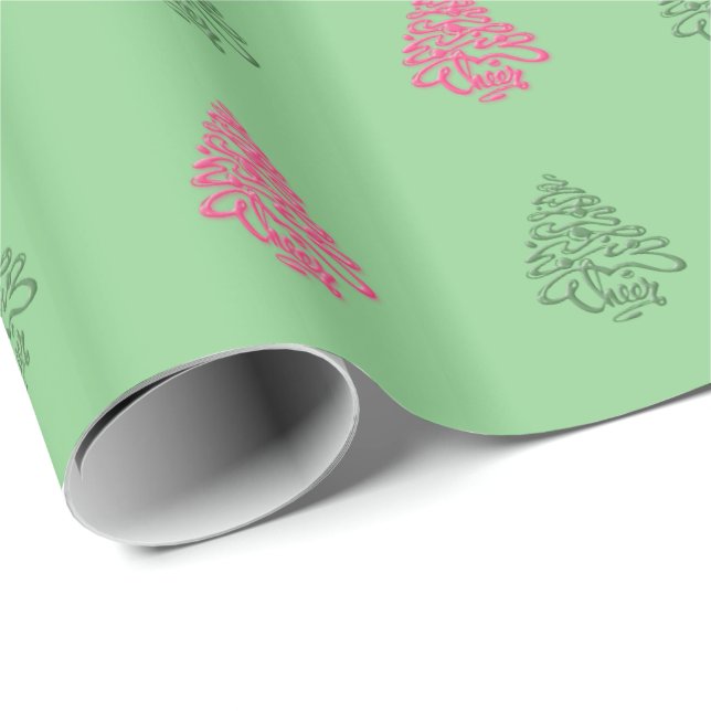 CHEERS CHRISTMAS TREES 5-GIFT WRAP PAPER (Roll Corner)
