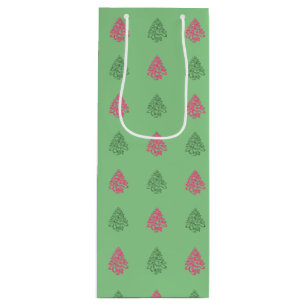 CHEERS CHRISTMAS TREES-5-WINE GIFT BAG
