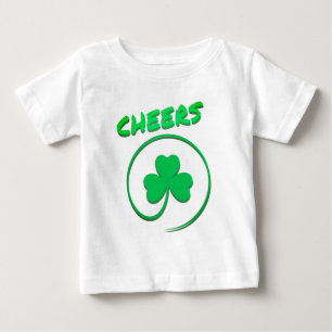 Cheers Clover Shamrock Irish Green St Patricks Day Baby T-Shirt