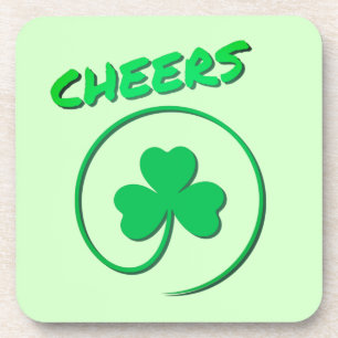 Cheers Clover Shamrock Irish Green St Patricks Day Coaster