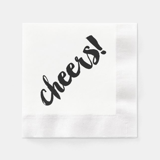 Cheers! Cocktail Napkins - Black (Front)