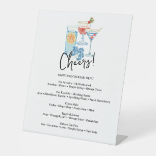 Cheers Cocktail Party Pedestal Sign