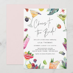Cheers   Cocktail Party Summer Bridal Shower Invitation