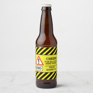 Cheers construction workers end sign beer labels