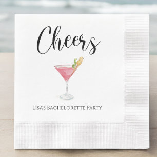 Cheers Cosmopolitan Bachelorette Party Napkin