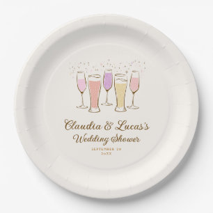 Cheers Couples Coed Wedding Shower Paper Plate
