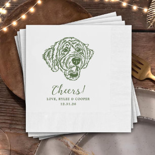 Cheers Custom Dog Drawn Cocktail Napkins Wedding