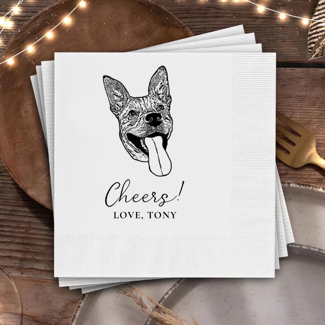 Cheers Custom Dog Wedding Napkins (Creator Uploaded)