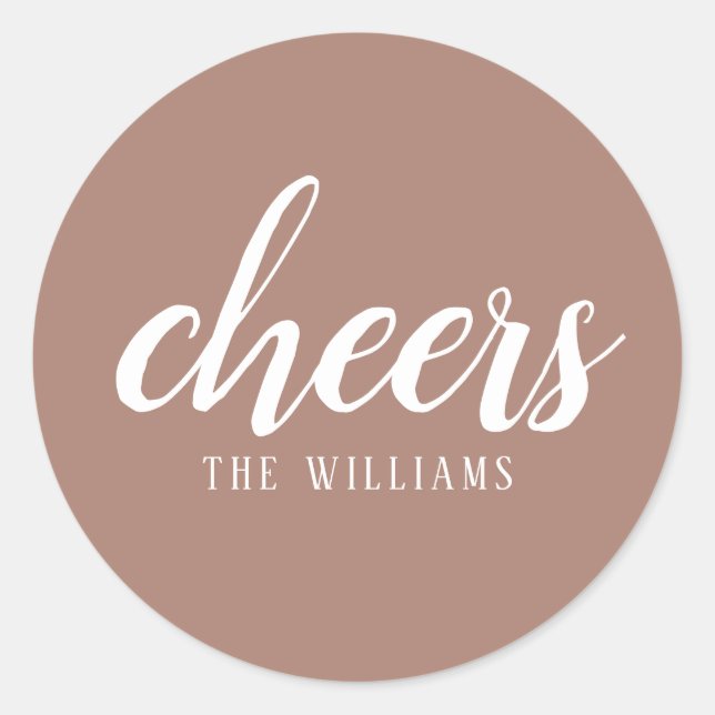 Cheers Custom Holiday Christmas Sticker or Labels  (Front)