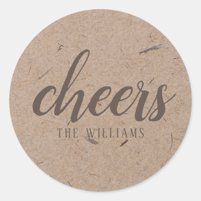 Cheers Custom Holiday Christmas Sticker or Labels (Front)
