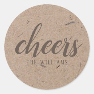 Cheers Custom Holiday Christmas Sticker or Labels