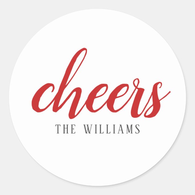 Cheers Custom Holiday Christmas Sticker or Labels (Front)