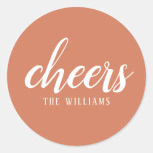Cheers Custom Holiday Christmas Sticker or Labels 