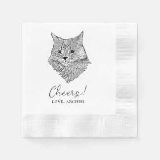 Cheers Custom Pets Hand Drawing Wedding Napkins