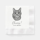 Cheers Custom Pets Hand Drawing Wedding Napkins