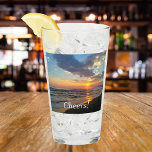 Cheers Custom Photo and Text Personalised Glass<br><div class="desc">Upload a photo, add text, and easily create your personalised pint glass. You can TRANSFER this DESIGN on other Zazzle products and adjust it to fit most of the Zazzle items. Standard Studio designs are made in high-resolution vector graphics for a professional print. Thank you for choosing our designs and...</div>