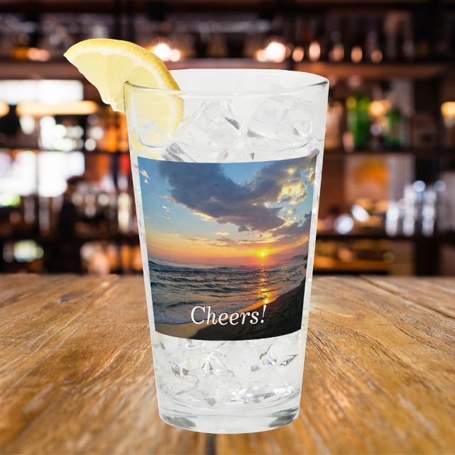 Cheers Custom Photo and Text Personalised Glass (Creator Uploaded)