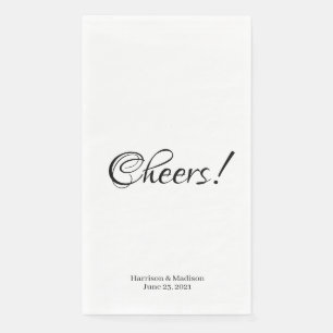 Cheers, custom script text Wedding party Napkin