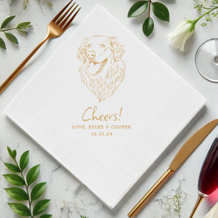Cheers Custom Two Pet Cocktail Napkins Wedding