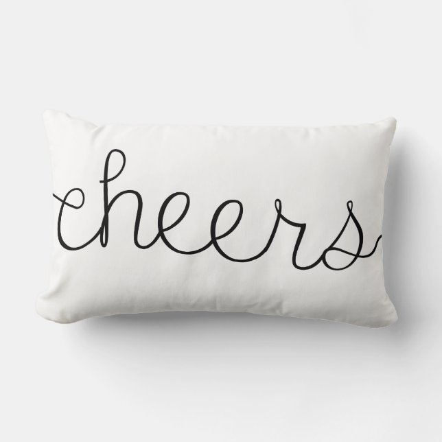 Cheers Cute Quote Throw Pillow Home Decor (Front)