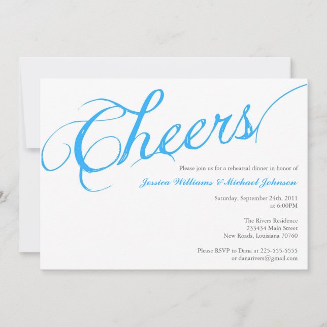 Cheers Dinner Party Invitation (Front)