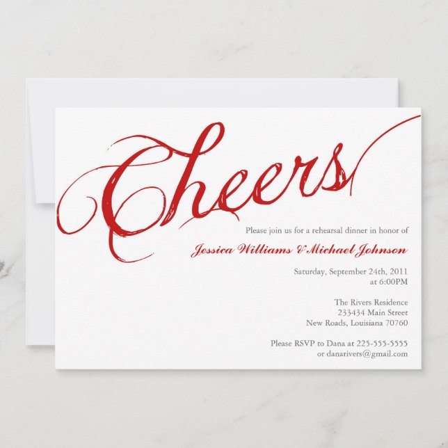 Cheers Dinner Party Invitation (Front)
