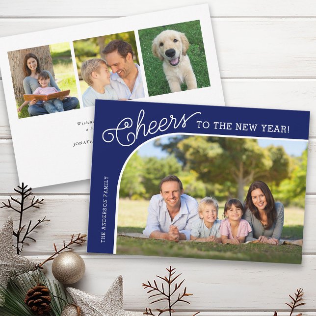 Cheers Elegant New Year Photo Holiday Card (Creator Uploaded)