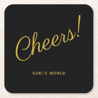 Cheers! Elegant Personalised Black