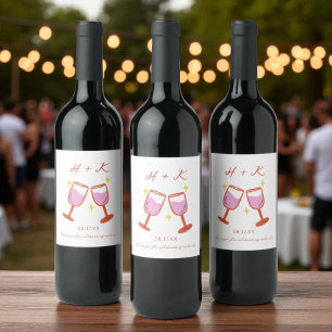 Cheers Engagement Party Wedding Favour Wine Label