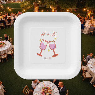 Cheers Engagement Party Wedding Paper Plate