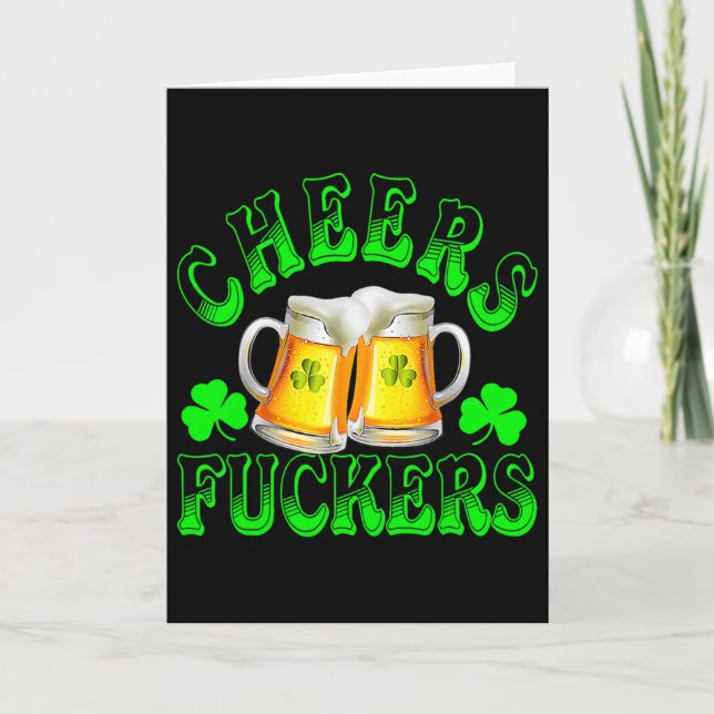 Cheers Ers Funny St Patricks Day Irish Drinking 6  Card (Front)