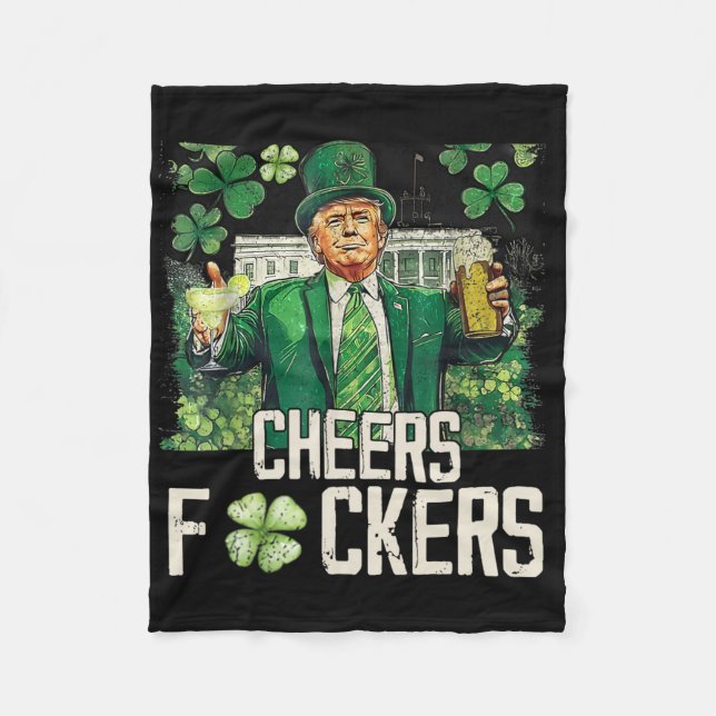 Cheers Ers St Patricks Day Funny Beer Drinking Tru Fleece Blanket (Front)