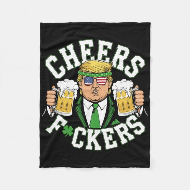 Cheers Ers St Patricks Day Funny Beer Drinking Tru Fleece Blanket (Front)