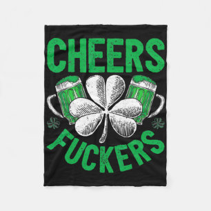 Cheers Ers St Patricks Day Men Women Beer Drinking Fleece Blanket