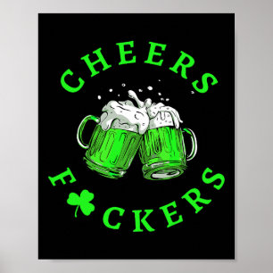 Cheers Ers St Patricks Day Men Women Beer Drinking Poster