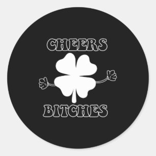 Cheers Es Lucky Clover Saint Patrick's Day Iri-shi Classic Round Sticker