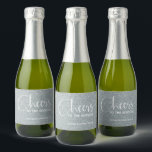 Cheers Faux Gold GLITTER Christmas Mini Sparkling Wine Label<br><div class="desc">Make your own Christmas holiday sparkling wine split favours with these personalised bottle labels featuring simulated gold glitter! Add a personalised touch to your gift giving or to your party.</div>