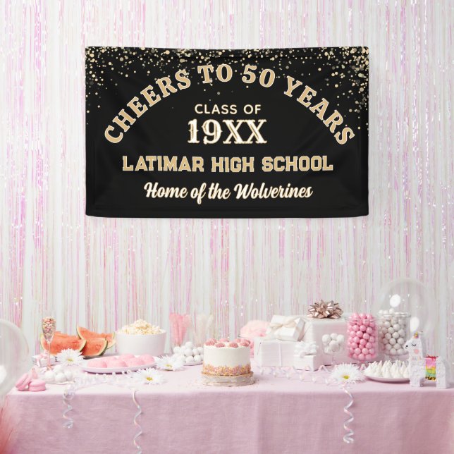 Cheers!! Festive 50th Class Reunion Party banner (Party)