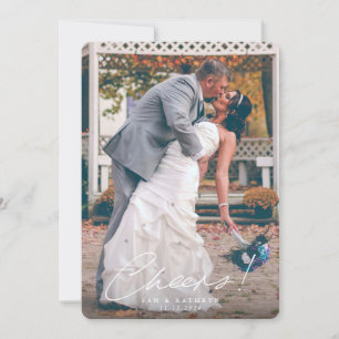 Cheers! First Year Married New Year Photo Holiday Card