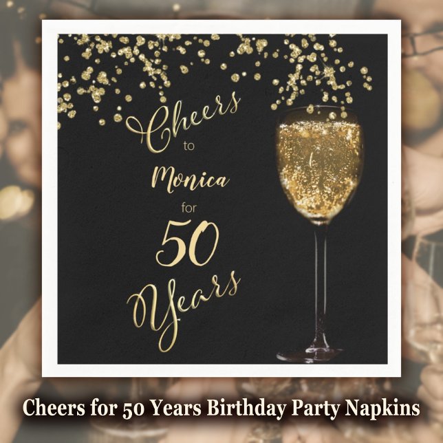Cheers for 50 Years Birthday Napkin (Cheers for 50 Years Birthday Party Napkins - 50th Birthday - 50 geburtstag servietten)