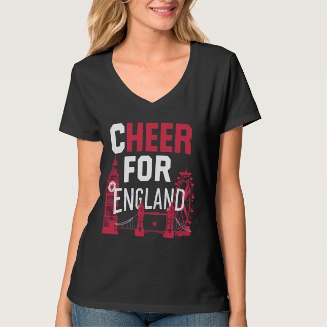 Cheers for England 2024 Supporter Patriotic Englan T-Shirt (Front)