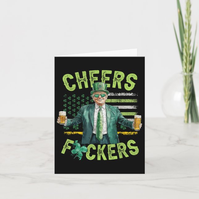 Cheers Forers St Patricks Day Funny Beer Drinking Card (Front)
