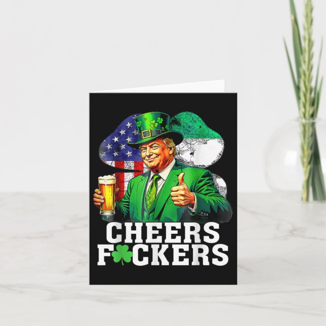 Cheers Forers St Patricks Day Funny Beer Drinking Card (Front)