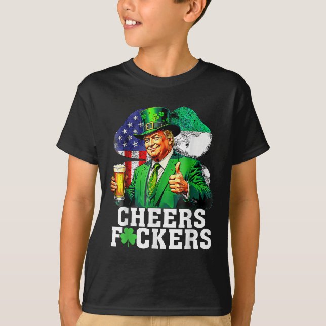 Cheers Forers St Patricks Day Funny Beer Drinking T-Shirt (Front)