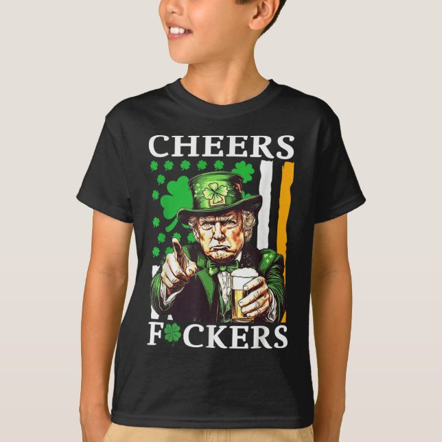 Cheers Forers St Patricks Day Funny Beer Drinking  T-Shirt (Front)