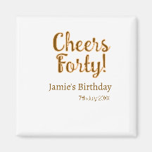 Cheers forty orange brown calligraphy birthday nam
