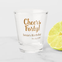 Cheers forty orange brown calligraphy birthday nam